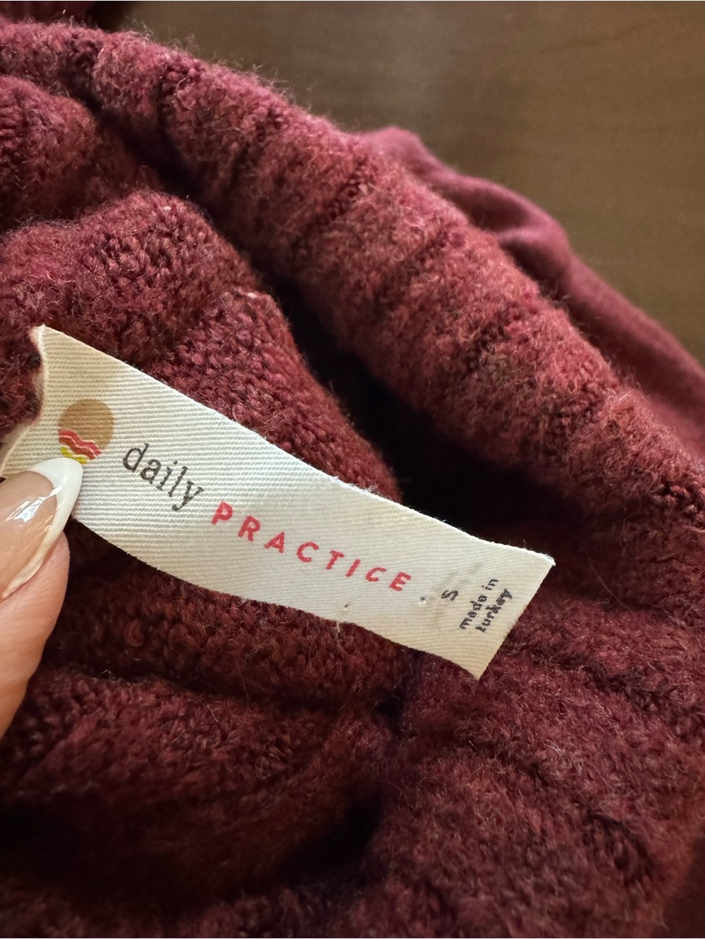 Anthropologie Burgundy Turtleneck Sweater Midi Dress - Picture 3 of 6